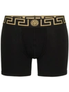 Versace Gold Trim Logo Boxers In Black