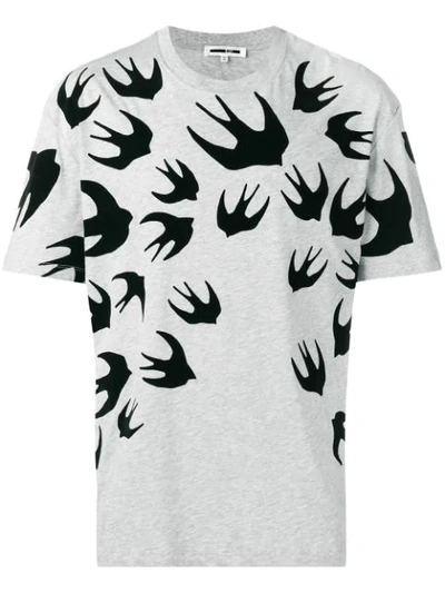Mcq By Alexander Mcqueen Swallow Swarm T-shirt In Grey