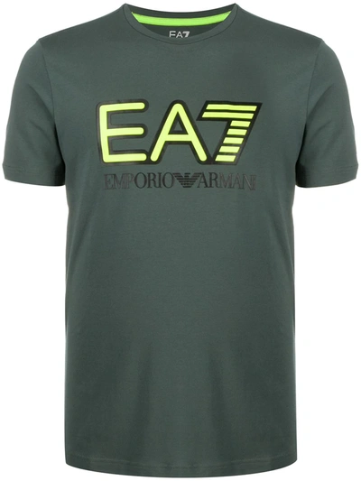 Ea7 Printed Logo T-shirt In Green