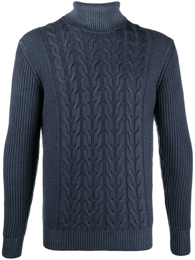 Altea Cable-knit Roll Neck Jumper In Blue