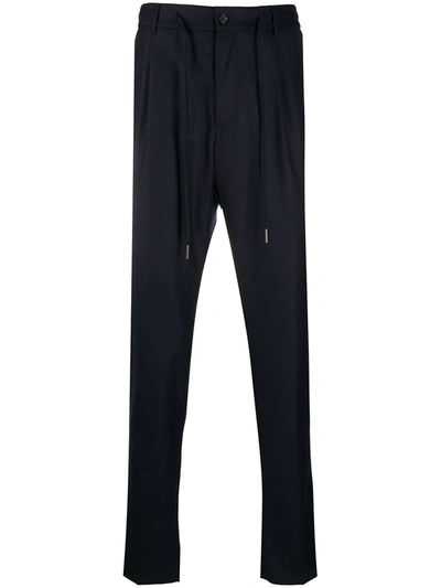 Tagliatore Straight-leg Drawstring Trousers In Blue