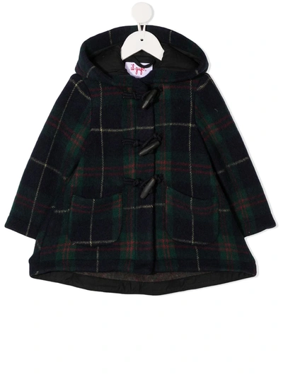 Il Gufo Kids' Check Peacoat In Blue