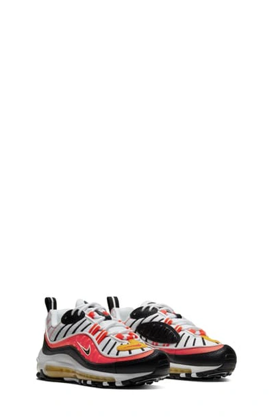 Nike Air Max 98 Big Kids Shoe In Black Chrome Yellow Crimson