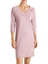 Hanro Pure Essence Three-quarter Sleeve Gown In Peony