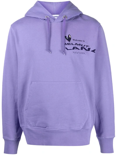 Helmut Lang Helmut Land Printed Cotton Sweatshirt In Purple