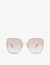 Max Mara Hook 2 Square-frame Sunglasses In Salmone