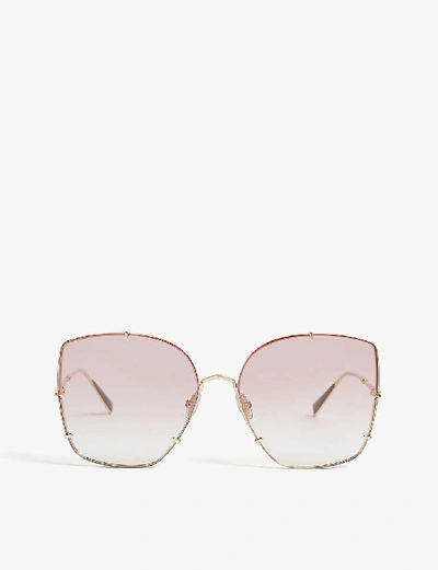 Max Mara Hook 2 Square-frame Sunglasses In Salmone