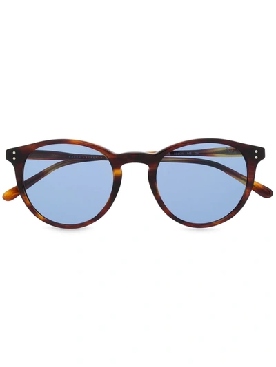 Polo Ralph Lauren Round Blue-tint Sunglasses In 棕色 | ModeSens