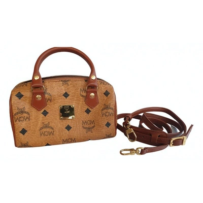Pre-owned Mcm Boston Leather Mini Bag In Brown