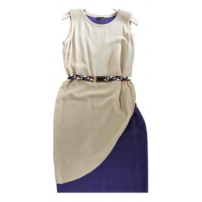 Pre-owned Fendi Silk Mid-length Dress In Purple