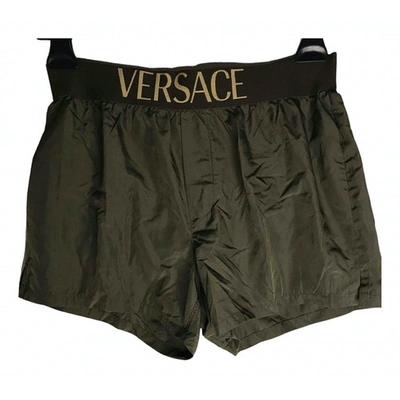 Pre-owned Versace Swimwear In Khaki