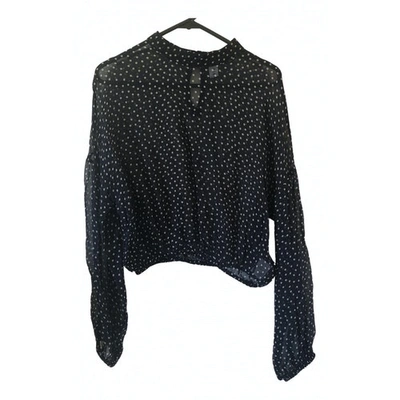 Pre-owned Sir The Label Navy Silk  Top