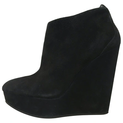 Pre-owned Pierre Balmain Black Suede Ankle Boots