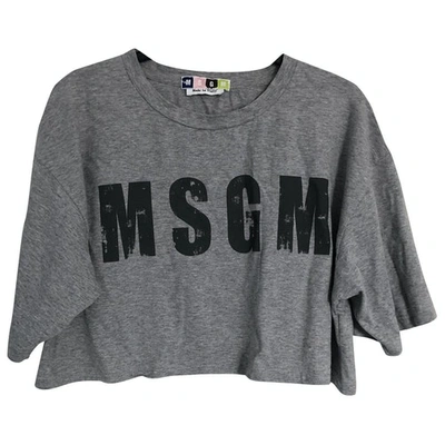 Pre-owned Msgm Grey Cotton Top
