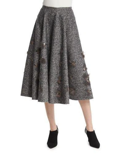 Michael Kors Embellished Dance Skirt, Charcoal