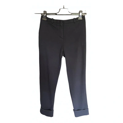 Pre-owned Fabiana Filippi Wool Straight Trousers In Blue
