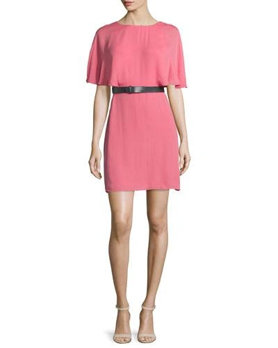 Halston Heritage Short-sleeve Belted Caftan Dress, Strawberry