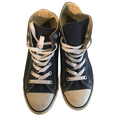 Pre-owned Converse Cloth Lace Ups In Blue