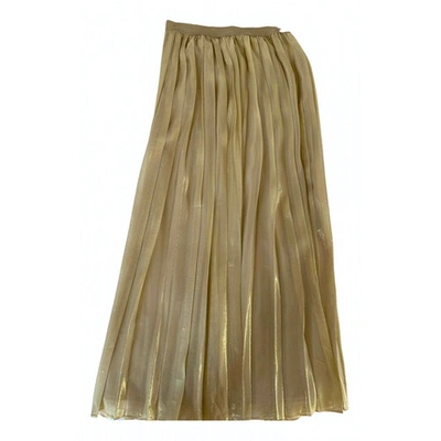 Pre-owned Calypso St Barth Silk Maxi Skirt In Gold