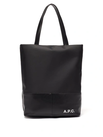 Apc Camden Logo-print Technical-canvas Tote Bag In Black