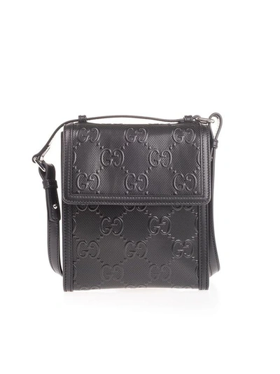 Gucci Men's Black Leather Messenger Bag
