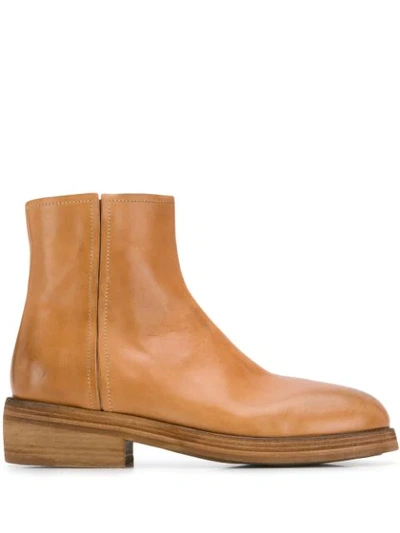 Marsèll Side Zip Ankle Boots In Brown