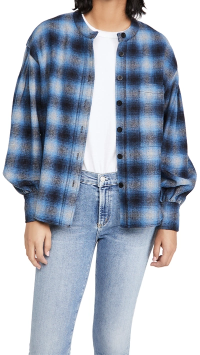 Rebecca Minkoff Nellie Shirt Jacket In Blue Multi