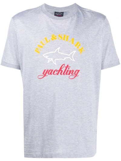 Paul & Shark Yachting Logo Print T-shirt In Grey