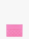 Bottega Veneta Weave Card Holder In Pink