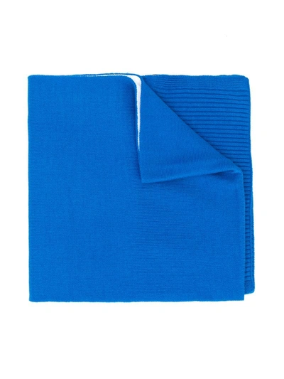 Diesel Kids' Logo Knit Scarf In Blue