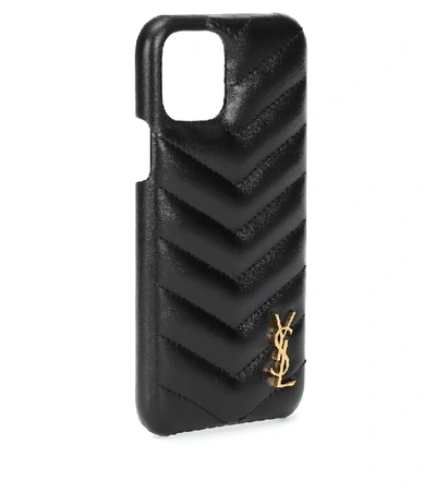 Saint Laurent Monogram Quilted Iphone 11 Case In Black