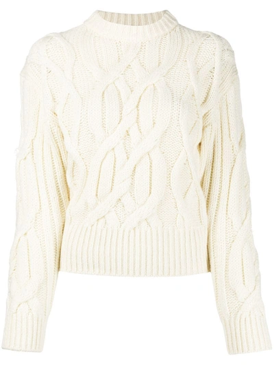 Brognano Cable Knit Jumper In White