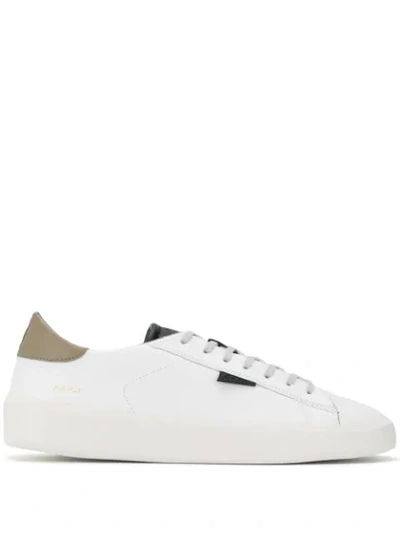 Date Ace Colour-block Leather Sneakers In White