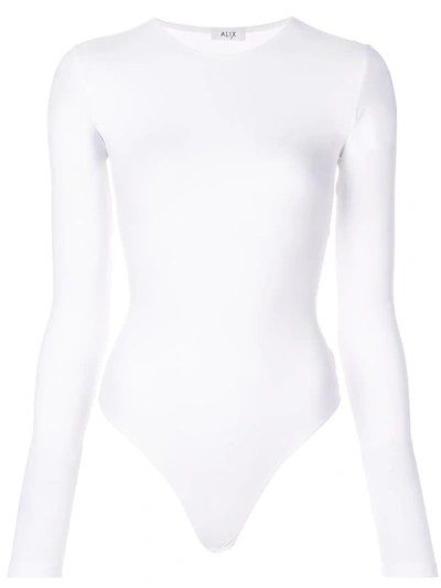 Alix Nyc Core Carsen Long-sleeve Bodysuit In White