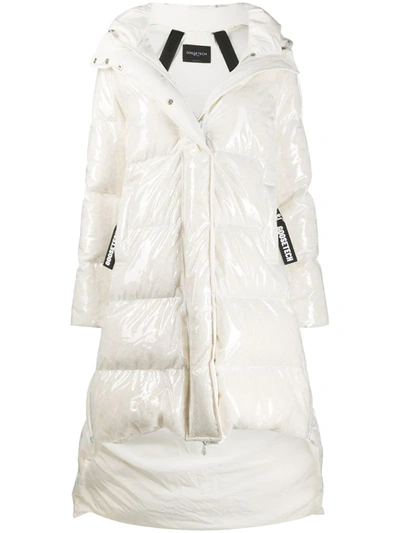 Goosetech Padded Asymmetric Hem Coat In White