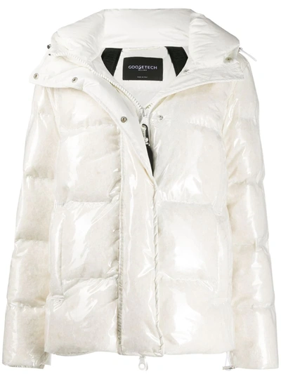 Goosetech Hooded Puffer Jacket In White