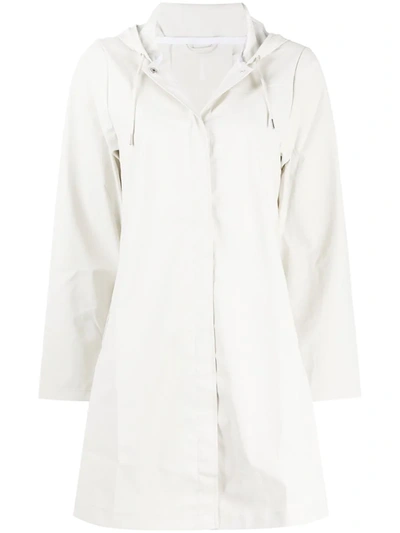 Rains A-line Mid-length Raincoat In White