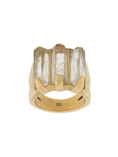 Goossens 'stones' Natural Rock Crystal 24k Gold-plated Ring In Metallic