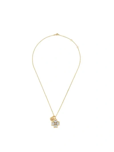 Goossens Talisman Clover Necklace In Gold ,blue