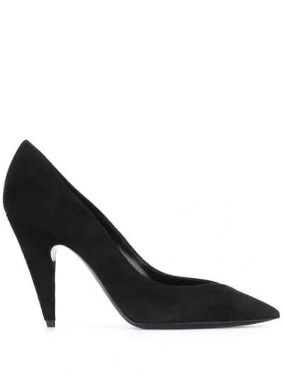 Saint Laurent Cone Heel Pointed Toe Pumps In Black