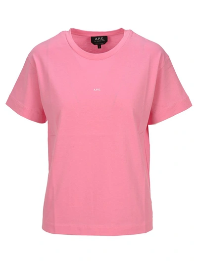 Apc A.p.c. Micro Logo T-shirt In Pink