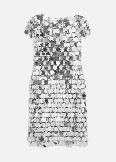Rabanne Sequin Chain-disc Mini Dress In Silver
