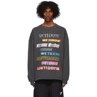 We11 Done Logo-print Rib-trimmed Sweatshirt In Brown