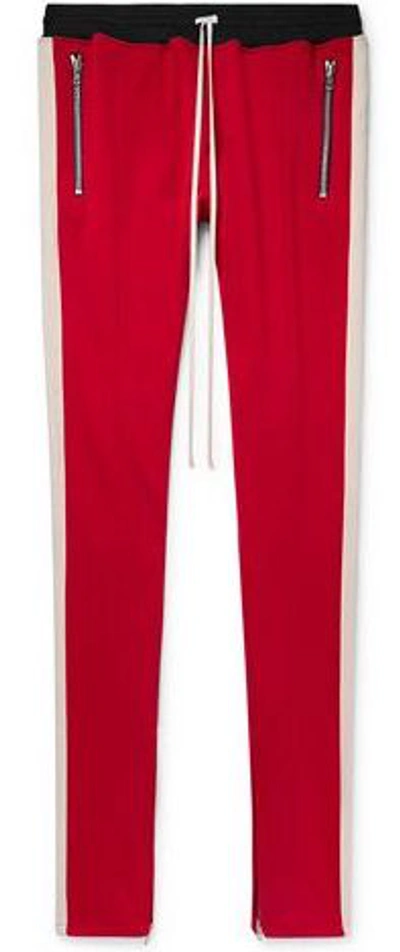 Pre-owned Fear Of God Drawstring Stripe Track Pants Red/cream Stripe