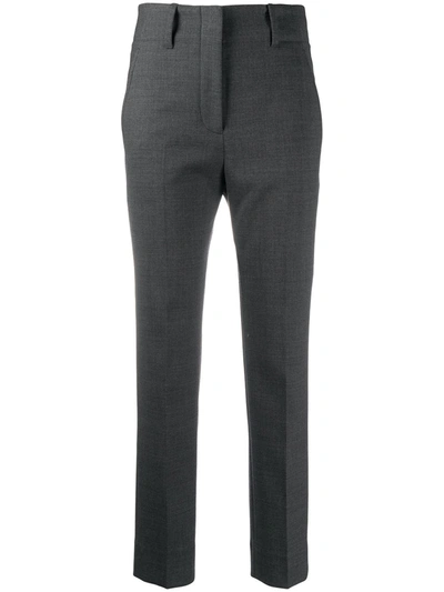 Incotex High-rise Cropped Tailored Trousers In Grey