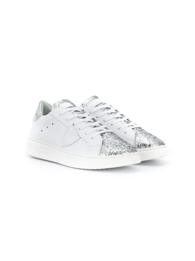 Philippe Model Teen Sequin Toe Trainers In White