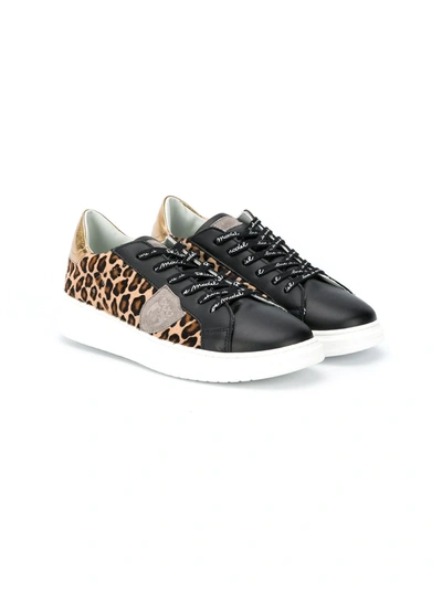 Philippe Model Teen Leopard Print Trainers In Brown