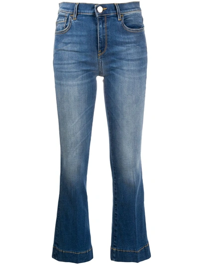 Pinko Flared Cropped Jeans In Blue