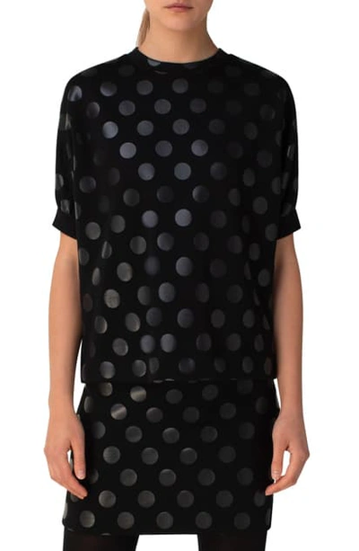 Akris Punto Dot Oversize Jersey Top In Black