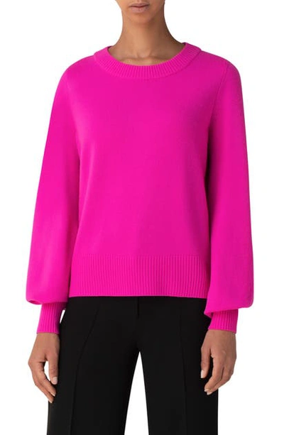 Akris Punto Women's Wool & Cashmere Puff-sleeve Knit Sweater In Pink